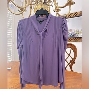 Ralph Lauren Women's Jersey Tie Neck Top